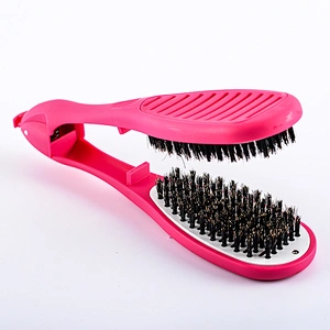 Colorful lcd display plastic bristle hair straightener comb brush