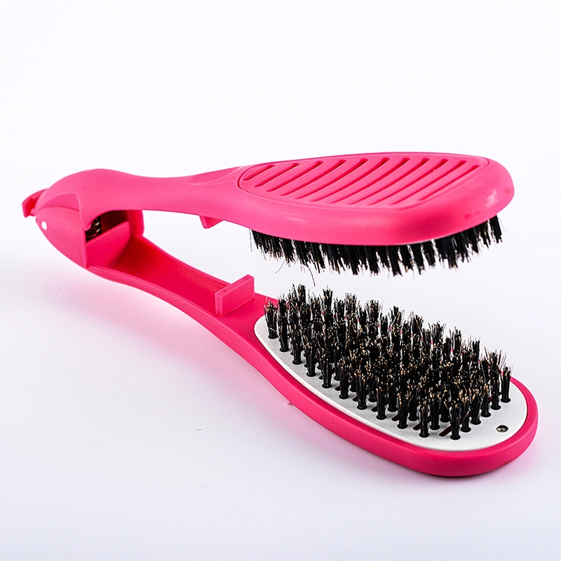 Colorful lcd display plastic bristle hair straightener comb brush