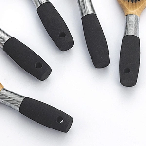 Custom Hairdresser Wood Styling Brush Wood Massage Brush Bristle Brush