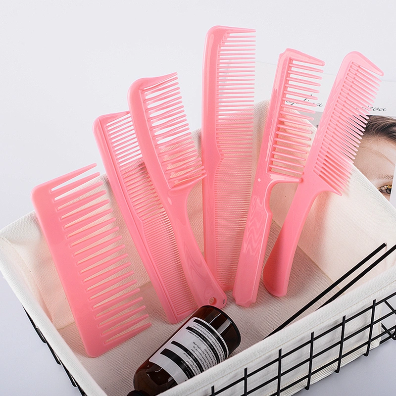 Custom logo fashion promotion cellulose acetate comb six different styles items pink plastic comb for women