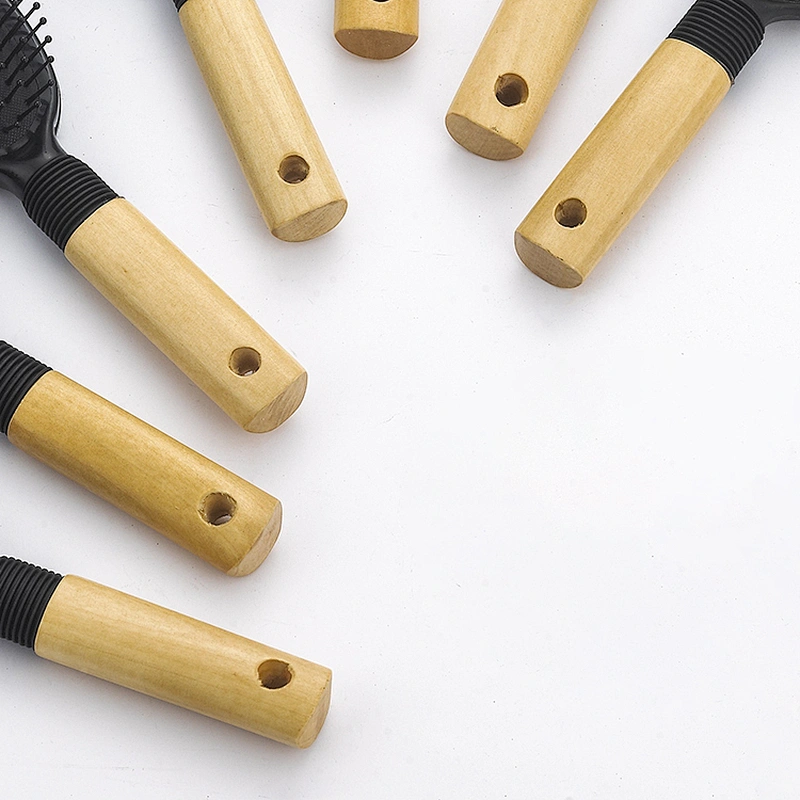 Custom wood styling brush hairdresser hair dryer plastic massage brush