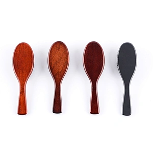 Newest custom natural detangling black cushion oak wooden hairbrush with pure boar bristles