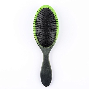 Quality Massage Paddle Nylon Ball Tipped Bristles 22.5cm Air Cushion Plastic Hairbrush with Black Cushion