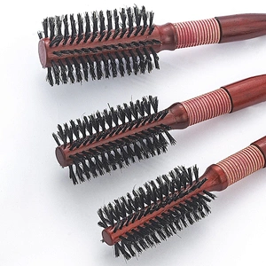 Manufacturer custom round hair handle bristle brush hair set hairdresser styling brush