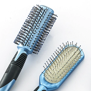 Wholesale custom plastic massage brush oval paddle brush curly styling brush