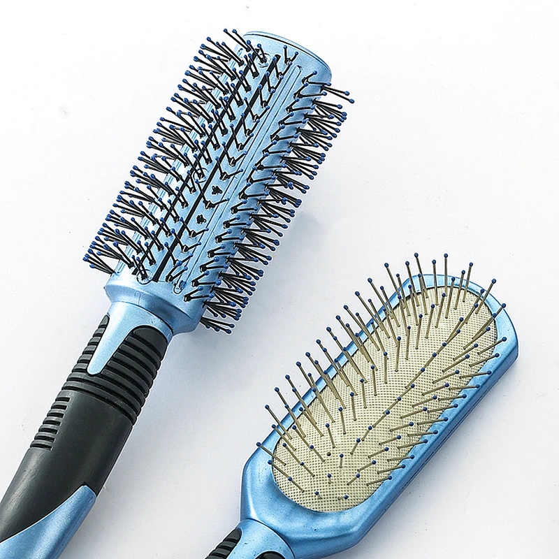 Wholesale custom plastic massage brush oval paddle brush curly styling brush