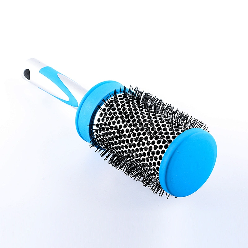 Professional aluminum barrel plastic volume round hair brush with bristles