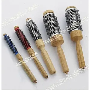 Ceramic curling round hair brush