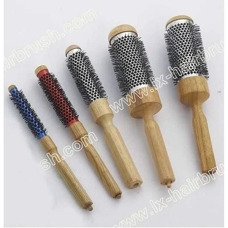 Ceramic curling round hair brush