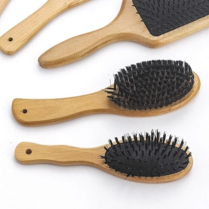 Wholesale custom wood massage brush paddle hair brush home care