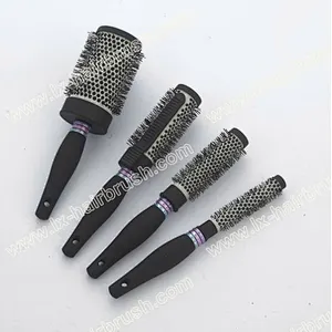 Antistatic ionic ceramic curling hair brush