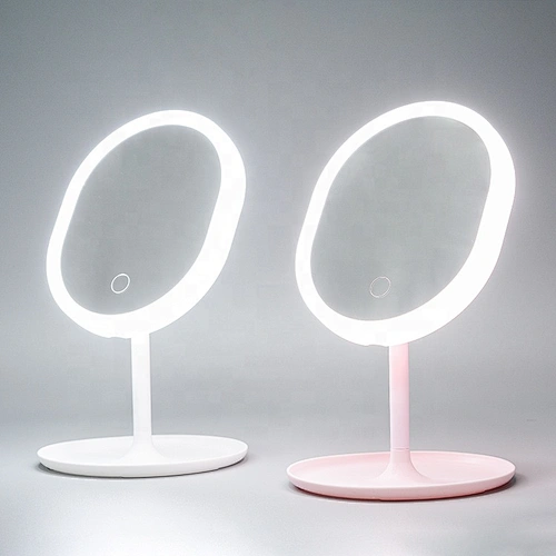 domestic beauty table led mirror make up cosmetic round mirror led portable led mirror