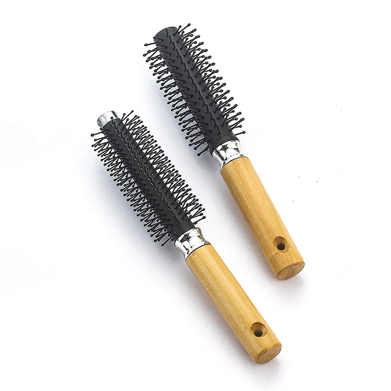 Custom wood styling brush hairdresser hair dryer plastic massage brush