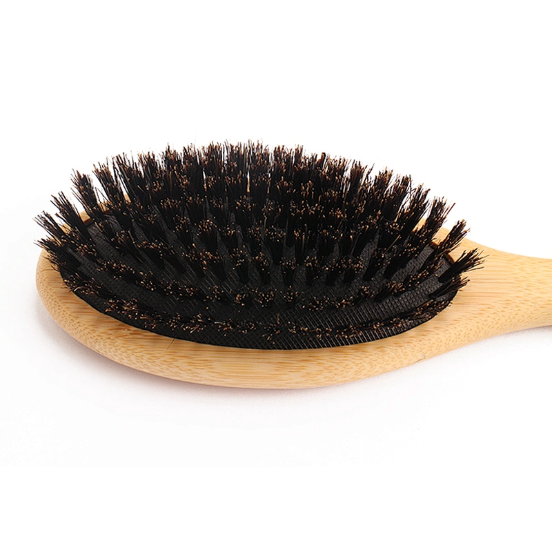 Bamboo hairbrush with boar bristle