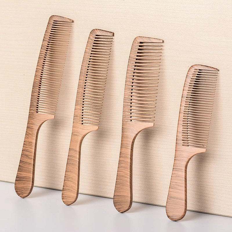 afro wooden custom combs double side wide tooth wood comb beard comb black wooden