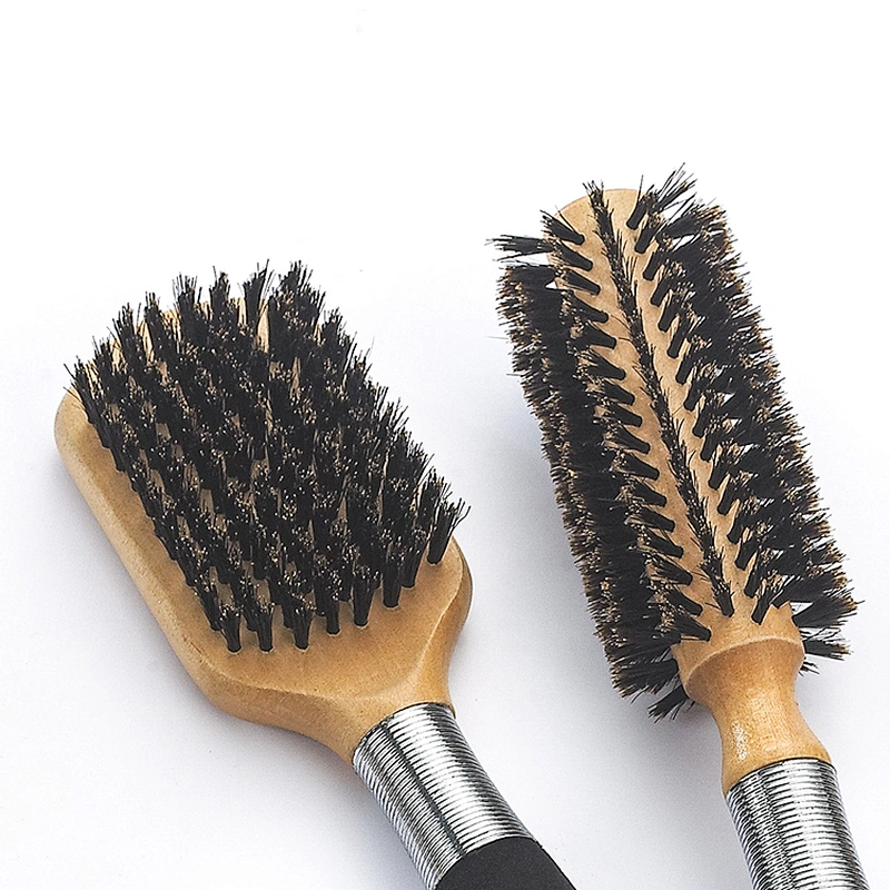 Custom Hairdresser Wood Styling Brush Wood Massage Brush Bristle Brush