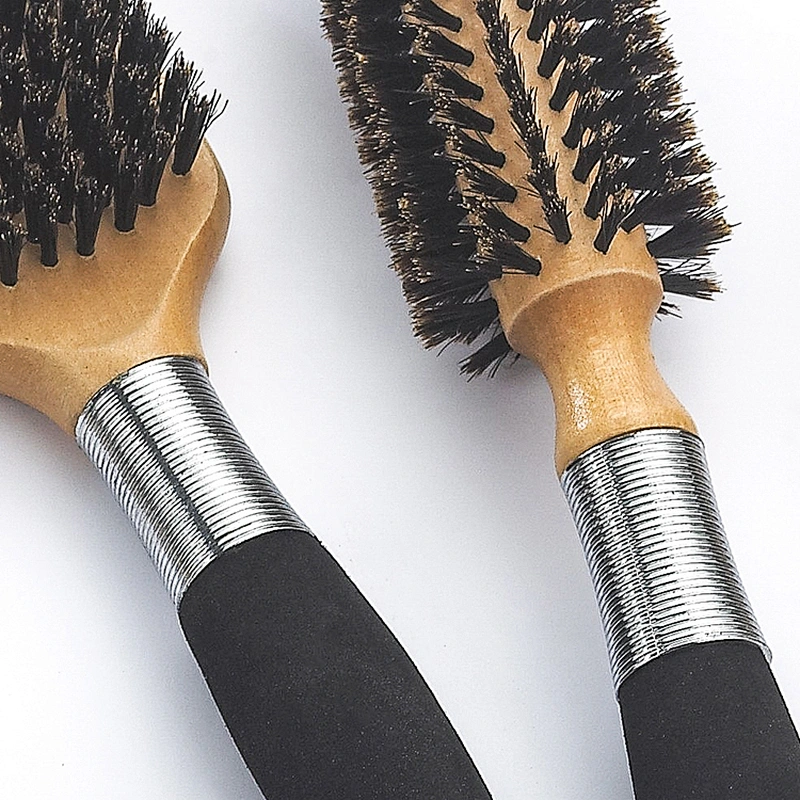 Custom Hairdresser Wood Styling Brush Wood Massage Brush Bristle Brush
