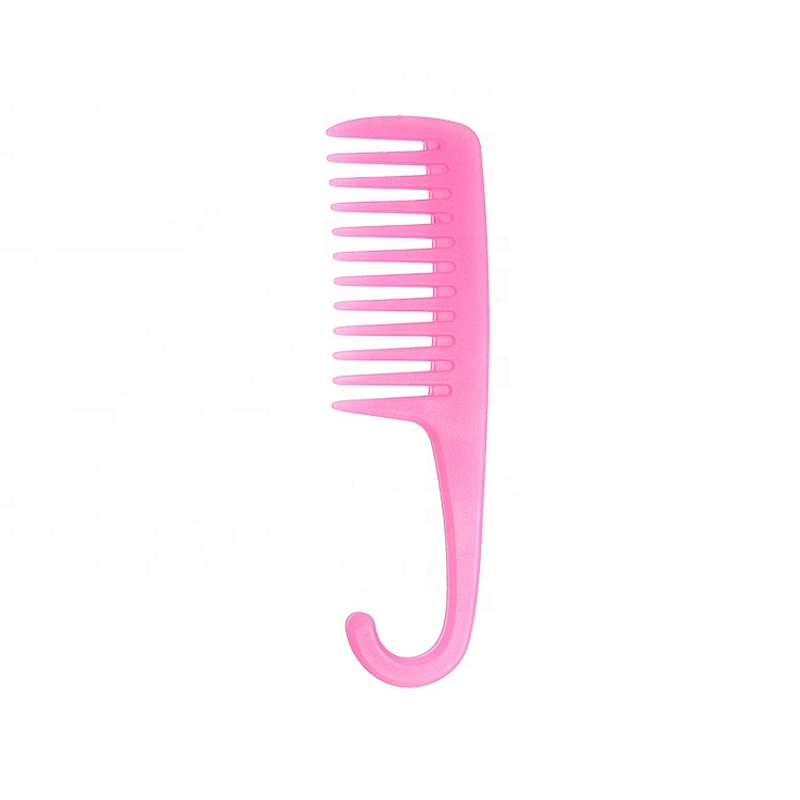 Custom plastic  hanging detangling hair comb larges hook wide tooth comb