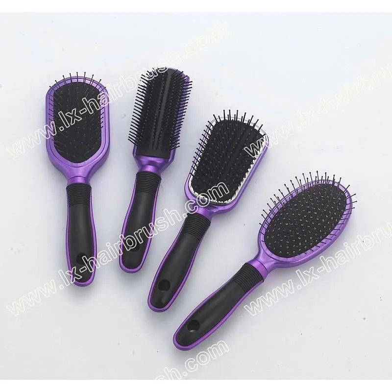 plastic cushion hair brush with S or SH metal pin