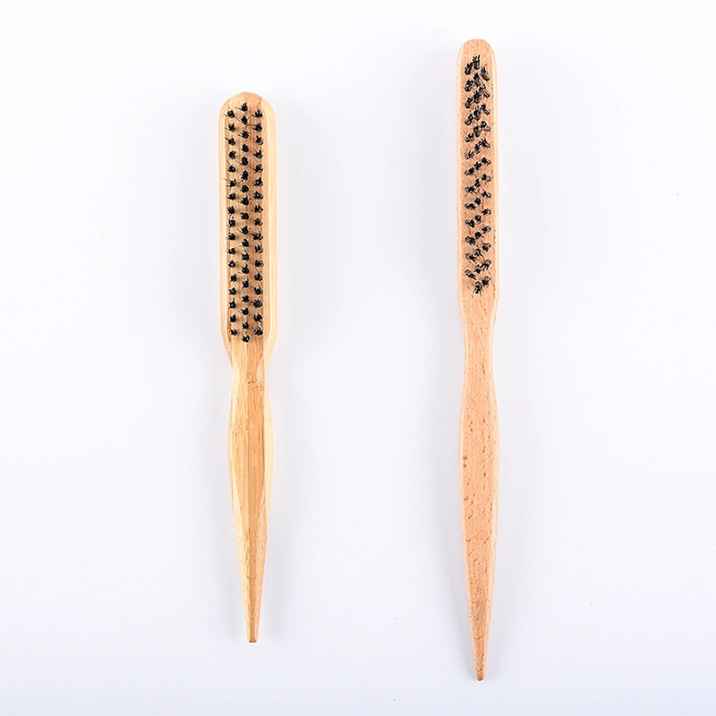 100% Natural Boar bristles Teasing Wood Hair Brush with Tail Handle