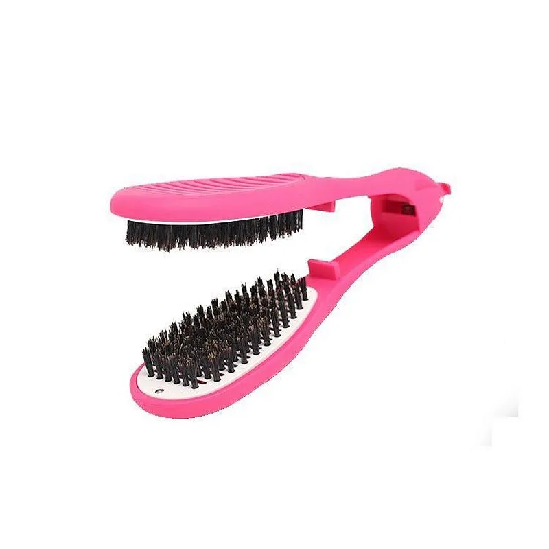 Colorful lcd display plastic bristle hair straightener comb brush