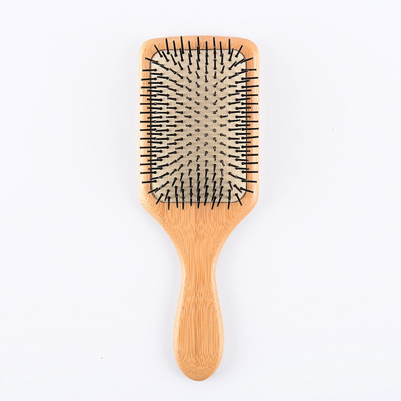 OEM available professional salon newest custom natural detangling wooden bamboo cushion paddle hair brush with boar bristle