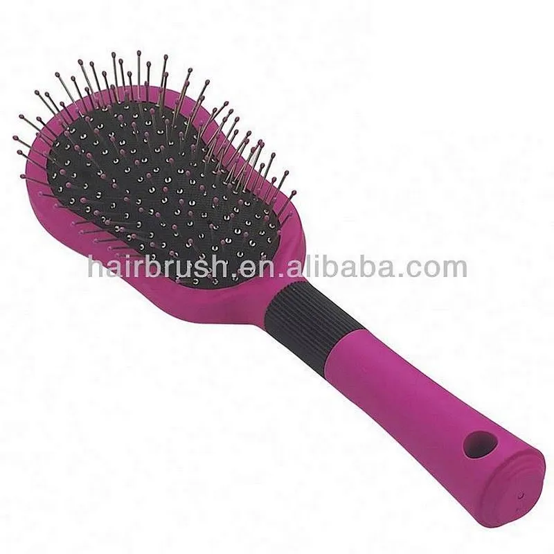 2015 TOP sales metal bristles elastic rubber paint professional hair brush for curly hair