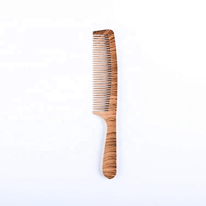 afro wooden custom combs double side wide tooth wood comb beard comb black wooden