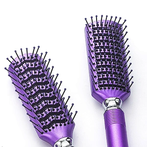 Factory production custom plastic massage hair brush purple hair dryer partner ventilation brush