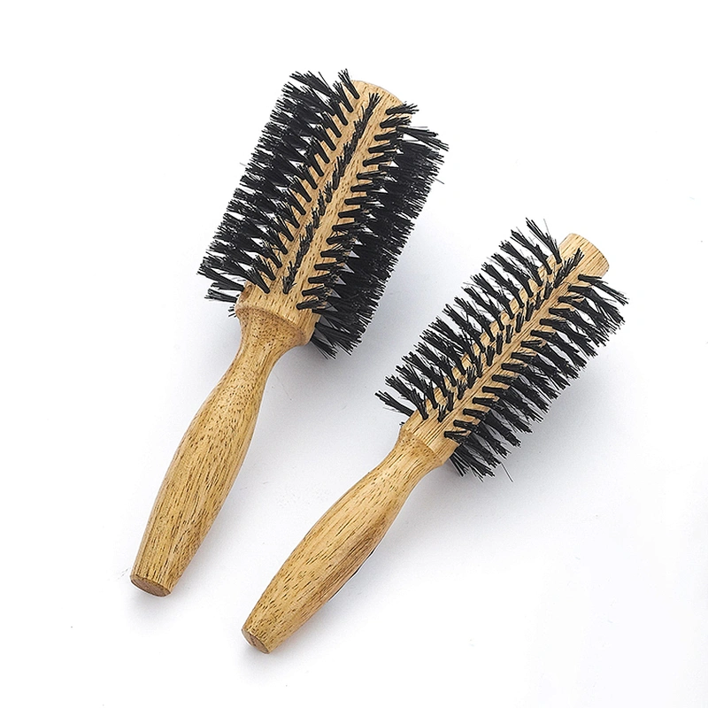 Custom round hair hand brush hairdresser styling brush bristle brush