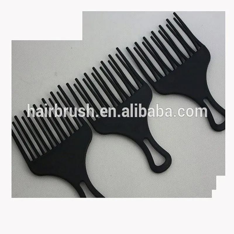 Black afro comb,plastic hair comb