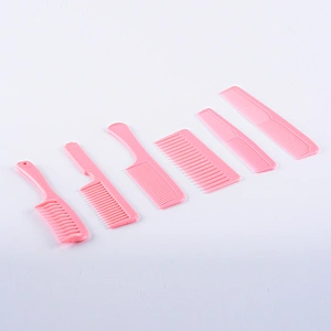 Custom logo fashion promotion cellulose acetate comb six different styles items pink plastic comb for women