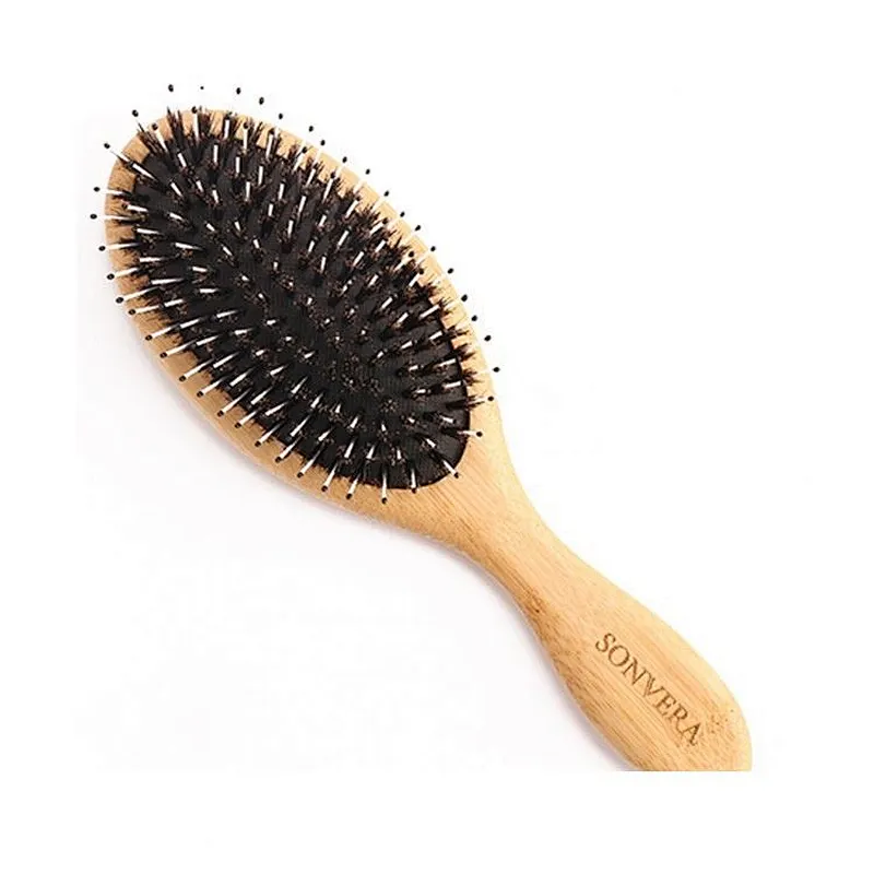 Good quality wooden natural plastic soft bristles hair brush
