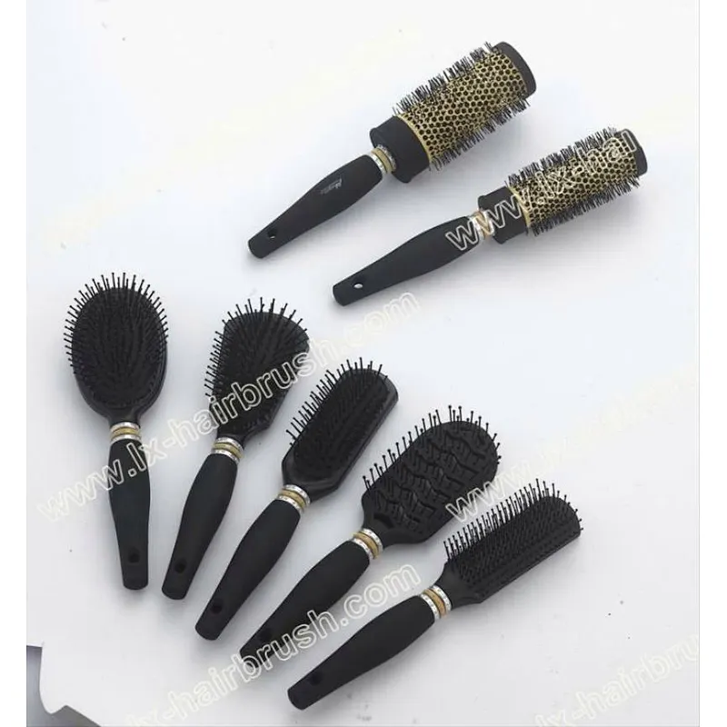 Ceramic hairbrush,Plastic cushion/vent brush,salon hairbrush set