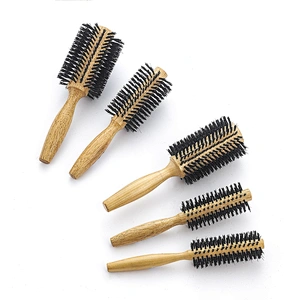 Custom round hair hand brush hairdresser styling brush bristle brush