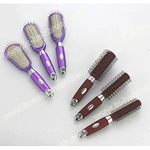 L-T handle plastic cushion/round hair brush,hair brush set