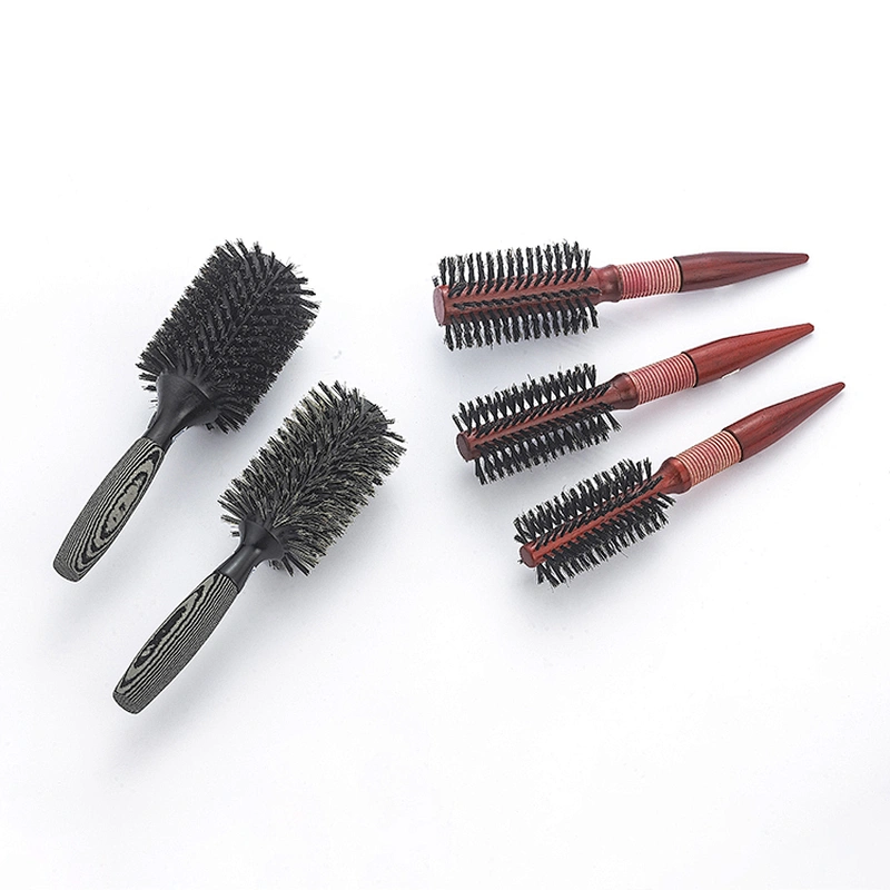 Manufacturer custom round hair handle bristle brush hair set hairdresser styling brush