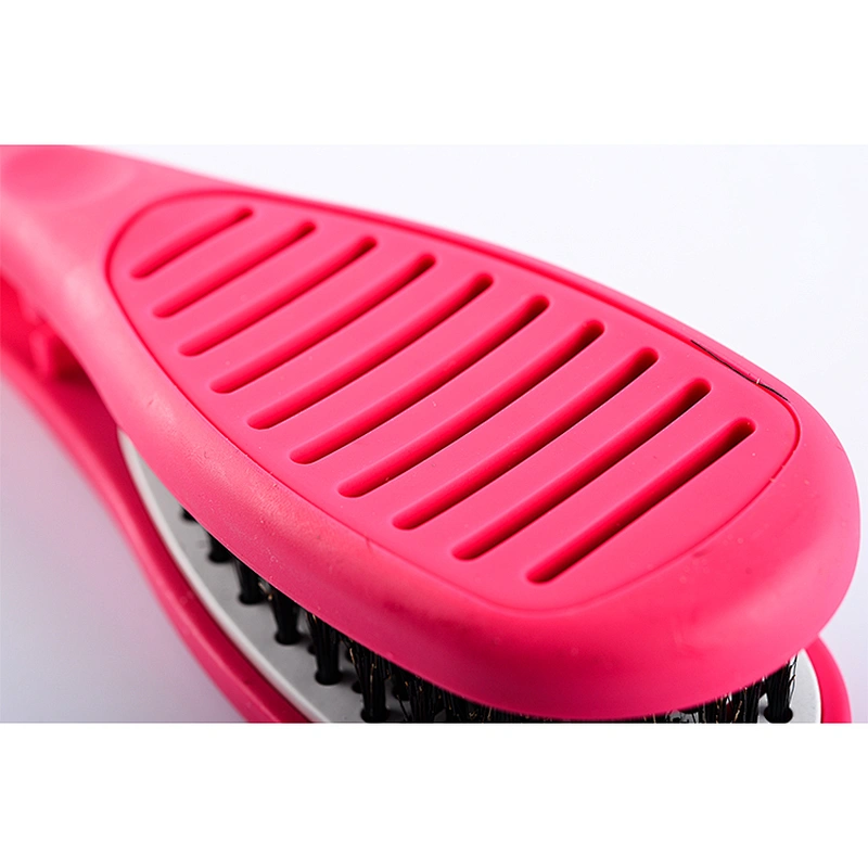 Colorful lcd display plastic bristle hair straightener comb brush