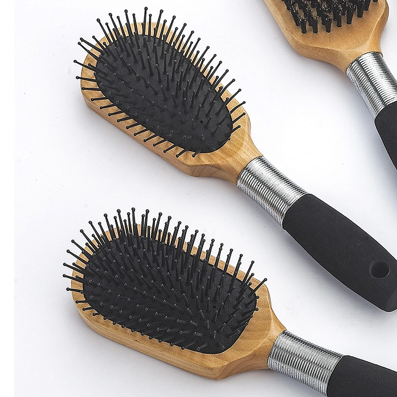 Custom Hairdresser Wood Styling Brush Wood Massage Brush Bristle Brush