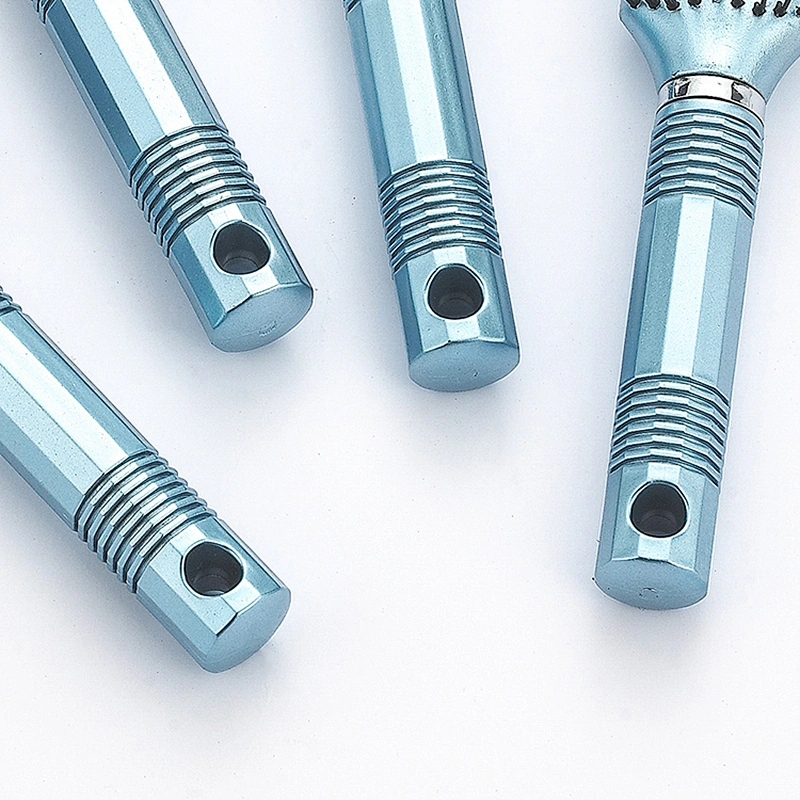 Blue plastic massage hair brush wholesale custom oval paddle brush hair dryer brush