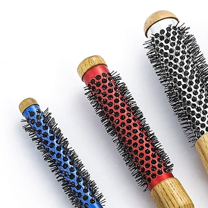 Custom round handle hair brush aluminum tube ventilation brush hair dryer styling brush curly brush