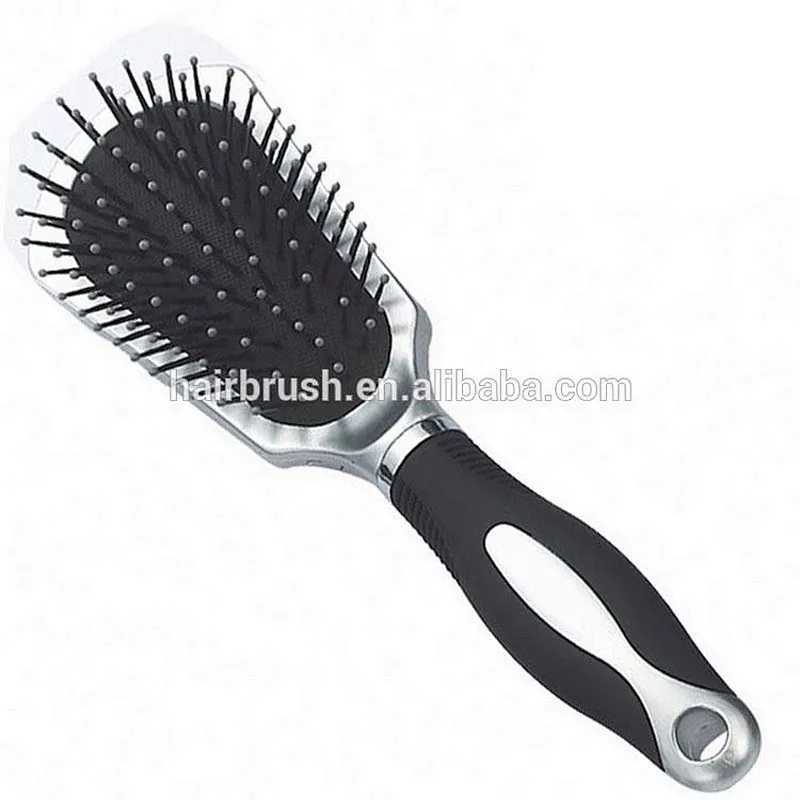 Silver Plastic Bristle Hair Brush for Ladies Girls Womens