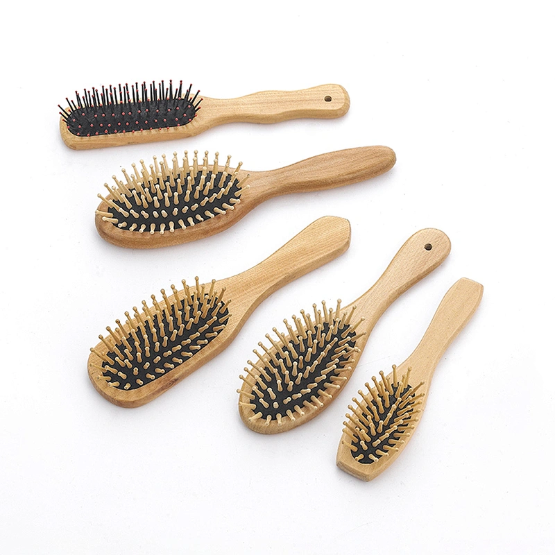 Wholesale custom wood massage brush paddle hair brush home care