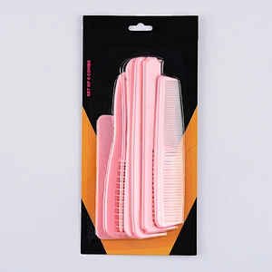 Custom logo fashion promotion cellulose acetate comb six different styles items pink plastic comb for women