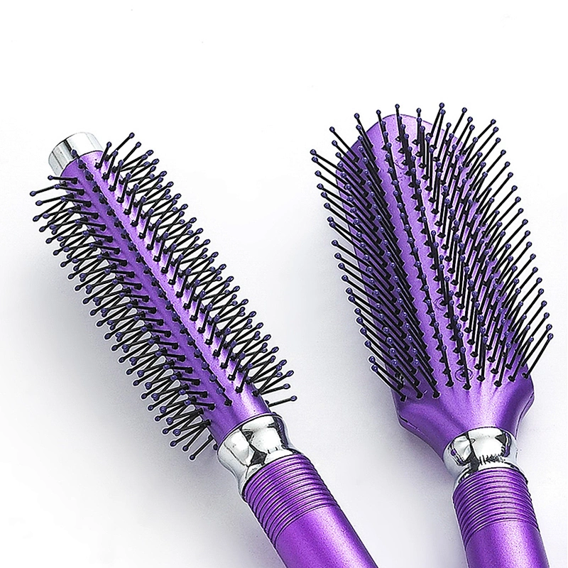 Factory production custom plastic massage hair brush purple hair dryer partner ventilation brush