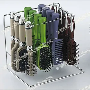 plastic hair brush set,daily hair brush,16pcs/set/iron display rack