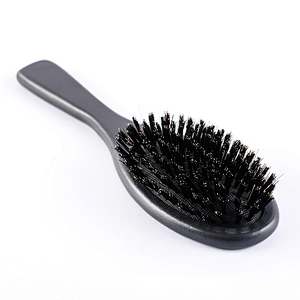Newest custom natural detangling black cushion oak wooden hairbrush with pure boar bristles