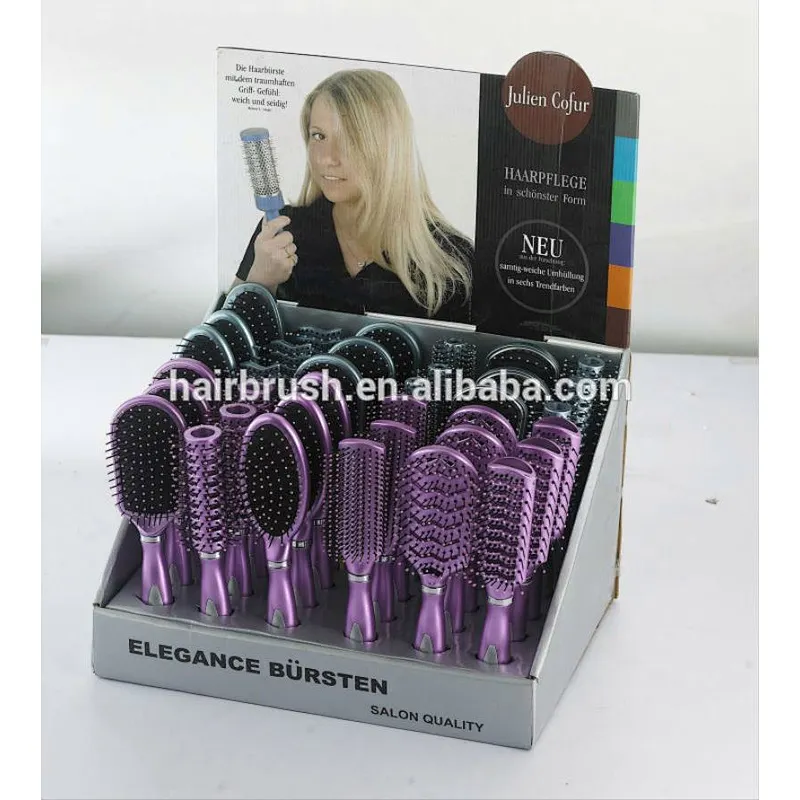 Plastic hair brush set,36pcs/set/paper display box