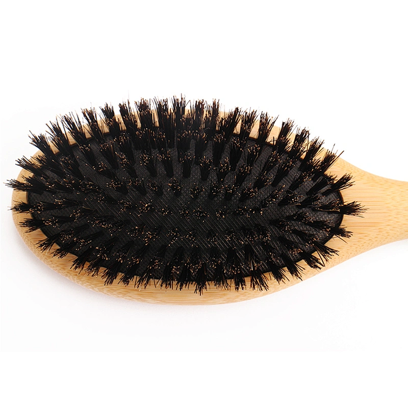 Bamboo hairbrush with boar bristle