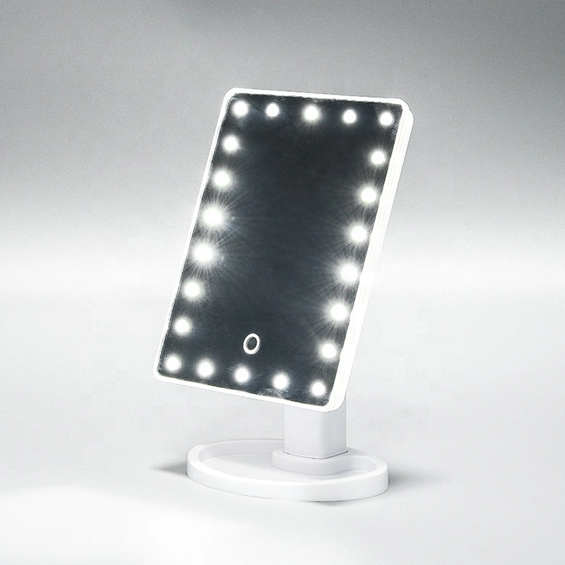 household white travel led light mirror led vanity mirror make up mirror with led light